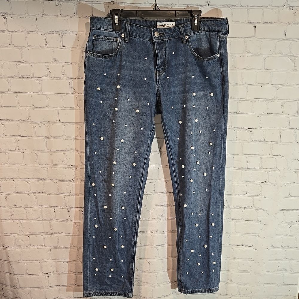 Ashley Mason Premium pearl front jeans size 13